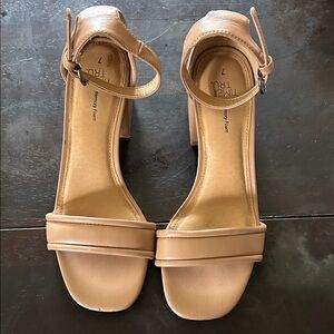 Time and Tru Women's Beige Ankle Strap Heels